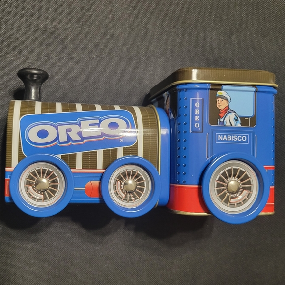 Oreo Cookie Nabisco Inc 1997 Collectible Train Tin Can Metal Decorative Artwork - Picture 4 of 8